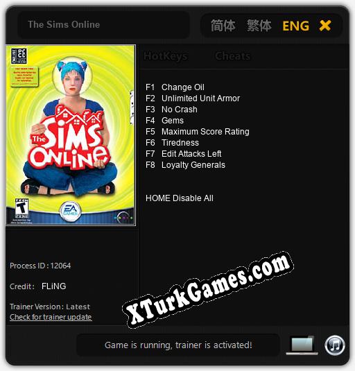 The Sims Online: Trainer +8 [v1.8]