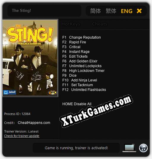 İçin Trainer’ı Çıktı The Sting! [v1.0.1]