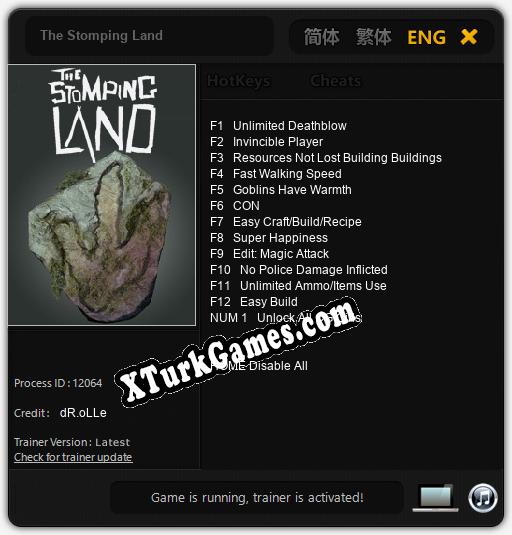 The Stomping Land: Cheats, Trainer +13 [dR.oLLe]