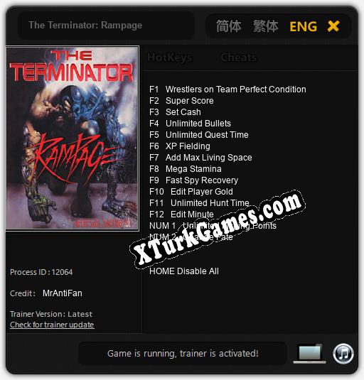 The Terminator: Rampage: Cheats, Trainer +14 [MrAntiFan]