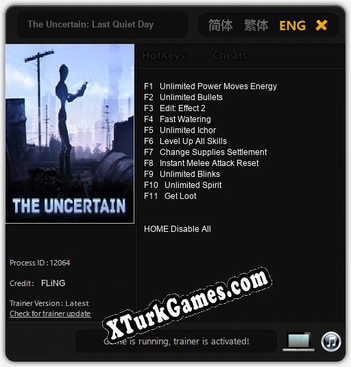 The Uncertain: Last Quiet Day: Trainer +11 [v1.8]