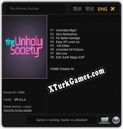 The Unholy Society: Cheats, Trainer +8 [dR.oLLe]