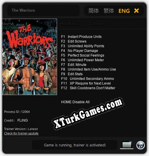 The Warriors: Trainer’ı (V1.0.39)