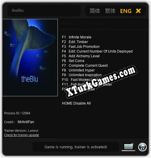 theBlu: Cheats, Trainer +12 [MrAntiFan]