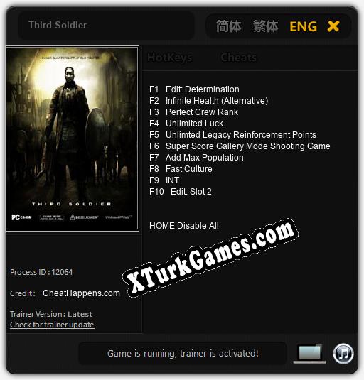 İçin Trainer’ı Çıktı Third Soldier [v1.0.6]