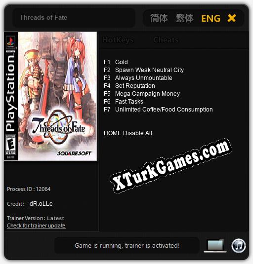 Threads of Fate: Trainer’ı (V1.0.89)
