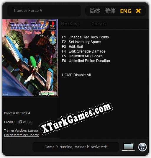 Thunder Force V: Cheats, Trainer +6 [dR.oLLe]