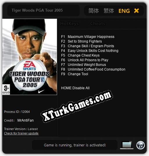 Tiger Woods PGA Tour 2005: Trainer +9 [v1.4]
