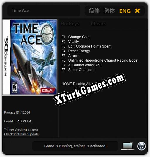İçin Trainer’ı Çıktı Time Ace [v1.0.8]