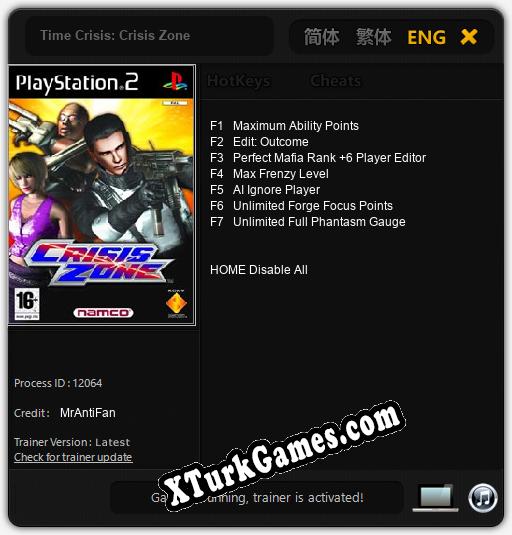 Time Crisis: Crisis Zone: Trainer’ı (V1.0.17)