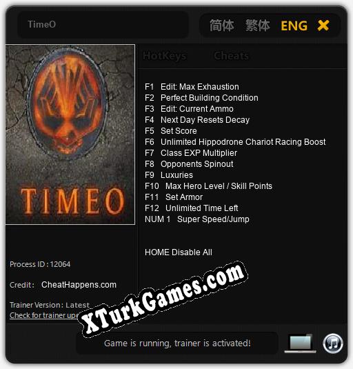 TimeO: Cheats, Trainer +13 [CheatHappens.com]