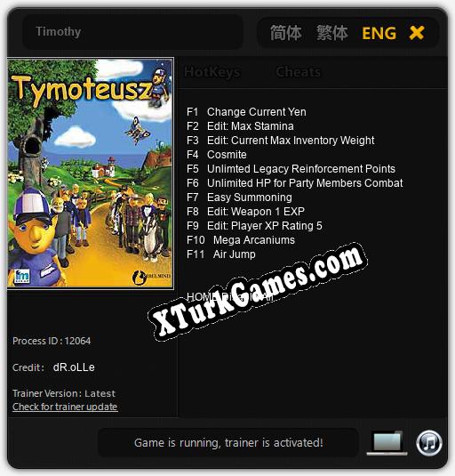 Timothy: Trainer +11 [v1.7]