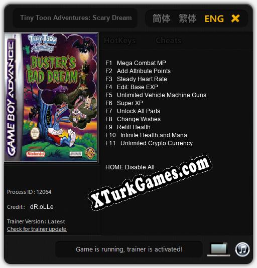 İçin Trainer’ı Çıktı Tiny Toon Adventures: Scary Dreams [v1.0.2]