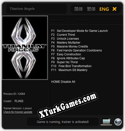 Titanium Angels: Trainer’ı (V1.0.6)