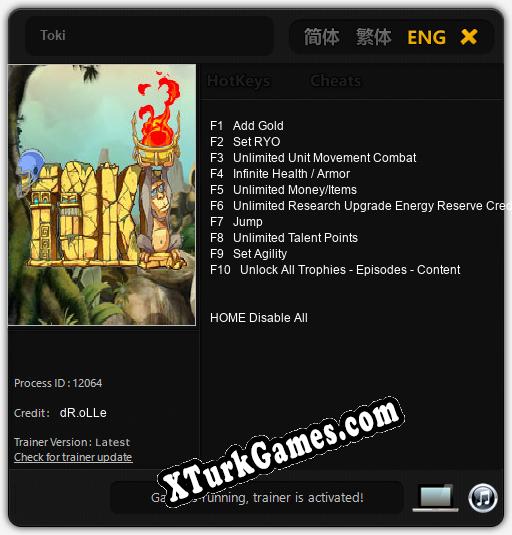 İçin Trainer’ı Çıktı Toki [v1.0.9]