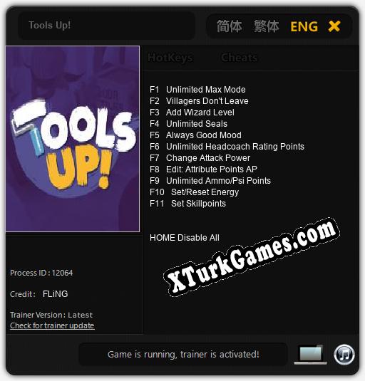 Tools Up!: Cheats, Trainer +11 [FLiNG]
