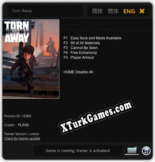 Torn Away: Trainer’ı (V1.0.76)