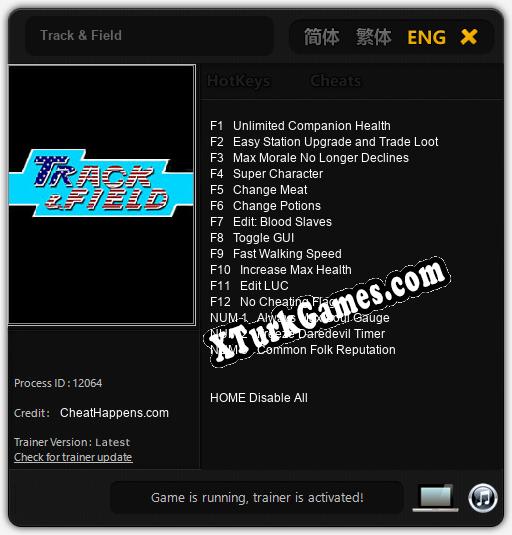 İçin Trainer’ı Çıktı Track & Field [v1.0.4]