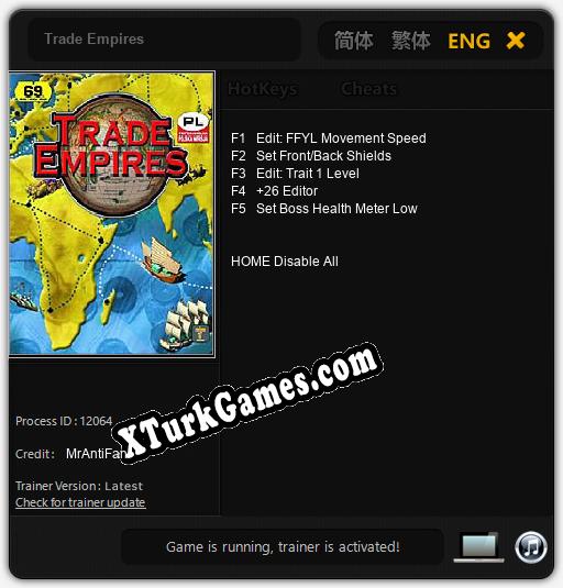 İçin Trainer’ı Çıktı Trade Empires [v1.0.2]