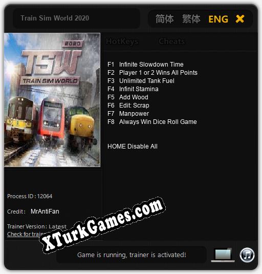 İçin Trainer’ı Çıktı Train Sim World 2020 [v1.0.3]