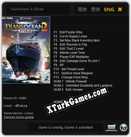 TransOcean 2: Rivals: Cheats, Trainer +15 [dR.oLLe]