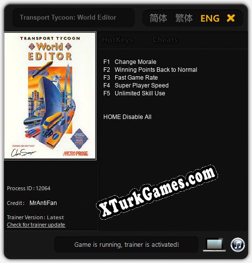 Transport Tycoon: World Editor: Trainer’ı (V1.0.21)