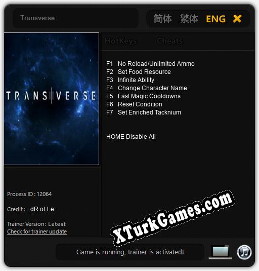 Transverse: Trainer +7 [v1.8]