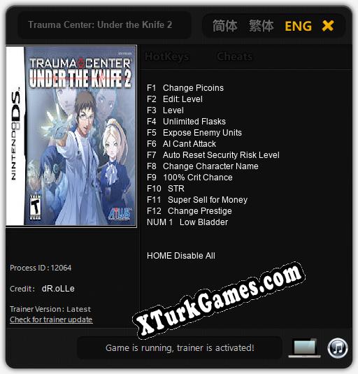 Trauma Center: Under the Knife 2: Cheats, Trainer +13 [dR.oLLe]