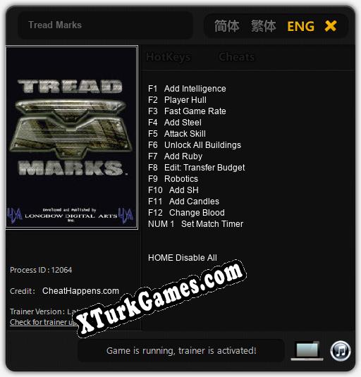 Tread Marks: Trainer’ı (V1.0.19)