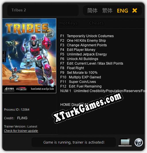 Tribes 2: Cheats, Trainer +13 [FLiNG]