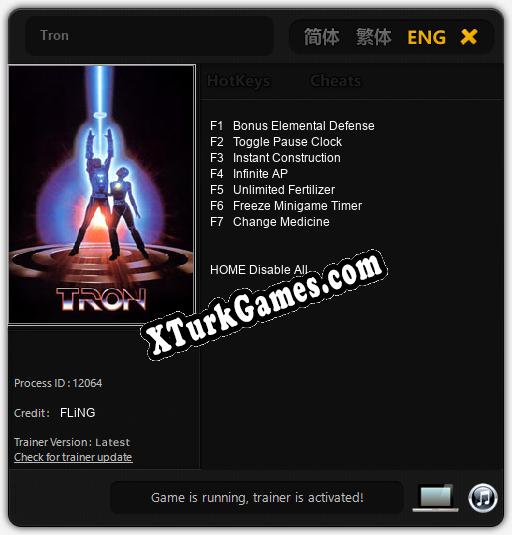 İçin Trainer’ı Çıktı Tron [v1.0.4]