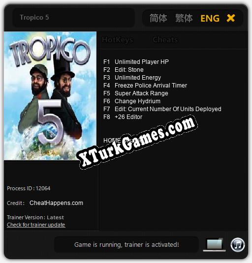 Tropico 5: Cheats, Trainer +8 [CheatHappens.com]