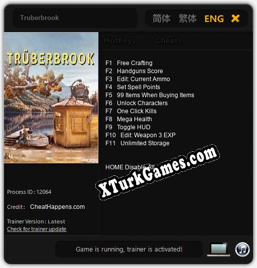 Truberbrook: Trainer’ı (V1.0.71)
