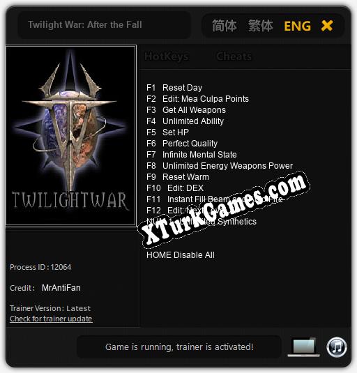 Twilight War: After the Fall: Trainer’ı (V1.0.71)