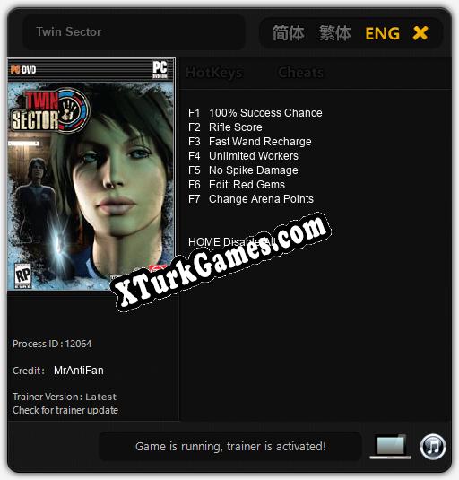 Twin Sector: Trainer’ı (V1.0.86)