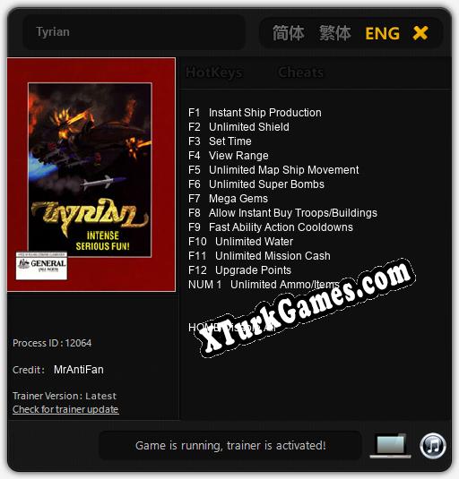 Tyrian: Trainer’ı (V1.0.23)