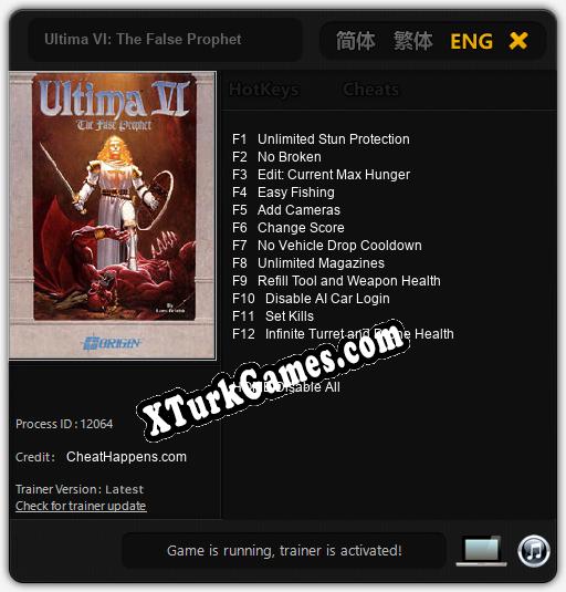 İçin Trainer’ı Çıktı Ultima VI: The False Prophet [v1.0.3]