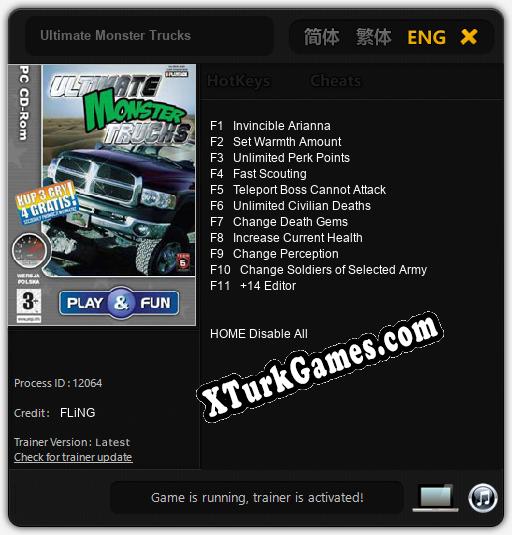 Ultimate Monster Trucks: Trainer +11 [v1.5]