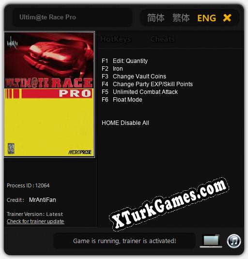 Ultim@te Race Pro: Trainer +6 [v1.4]