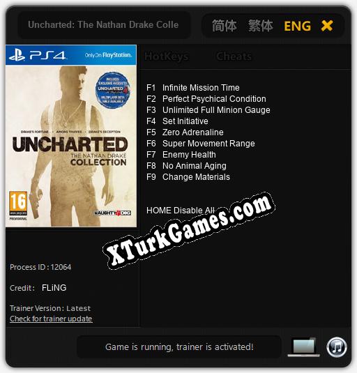 Uncharted: The Nathan Drake Collection: Trainer +9 [v1.8]