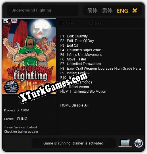Underground Fighting: Trainer +13 [v1.6]