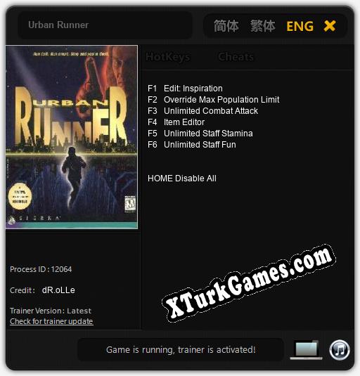 Urban Runner: Trainer +6 [v1.2]