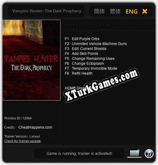 İçin Trainer’ı Çıktı Vampire Hunter: The Dark Prophecy [v1.0.6]