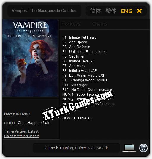 Vampire: The Masquerade Coteries of New York: Cheats, Trainer +15 [CheatHappens.com]