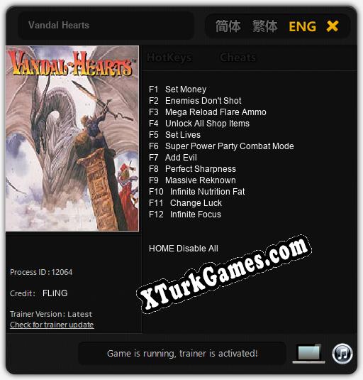 Vandal Hearts: Trainer’ı (V1.0.76)
