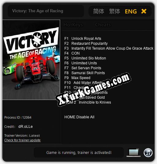 Victory: The Age of Racing: Cheats, Trainer +14 [dR.oLLe]