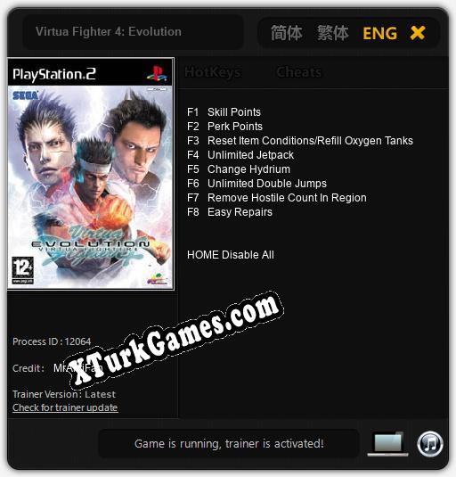 Virtua Fighter 4: Evolution: Trainer’ı (V1.0.87)