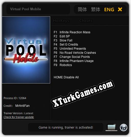 Virtual Pool Mobile: Trainer’ı (V1.0.12)