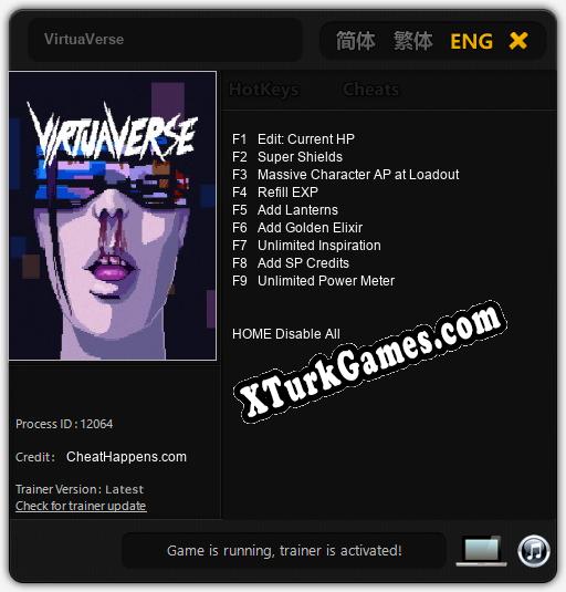 VirtuaVerse: Cheats, Trainer +9 [CheatHappens.com]