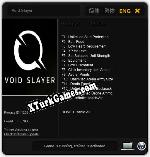İçin Trainer’ı Çıktı Void Slayer [v1.0.9]